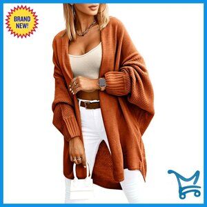 Oversized Cardigan Batwing Sleeve Open Front Long Sweater Fall Winter Cozy Chic